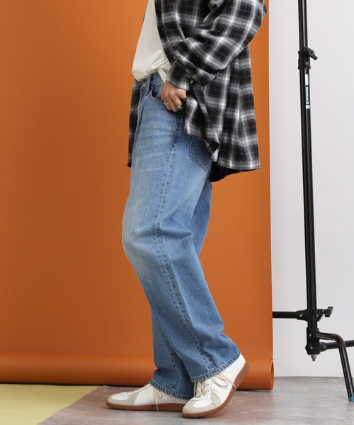 RAGEBLUE（レイジブルー）の「12oz DENIM BAGGY WIDE PANTS/ルーズフィット/12オンスデニム/バギーパンツ（デニムパンツ・メンズ・ライトブルー/ブルー/ライトグレー/グレー・SMALL/LARGE/MEDIUM）」の5枚目の写真