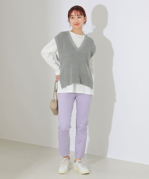 B:MING by BEAMS（ビーミングバイビームス）の「ストレッチ テーパード パンツ（その他パンツ・レディース・ライトグレー/ミント/パープル系その他5/ブラック・SMALL/MEDIUM/LARGE）」の7枚目の写真