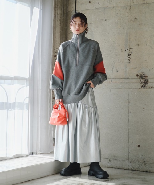 Kastane（カスタネ）の「【ショルダー調節可能】ギャザーハンドショルダーBAG（ショルダーバッグ・レディース・ライム/オレンジ/アイボリー/ブラック/シルバー・FREE）」の14枚目の写真