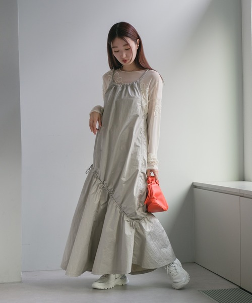 Kastane（カスタネ）の「【ショルダー調節可能】ギャザーハンドショルダーBAG（ショルダーバッグ・レディース・ライム/オレンジ/アイボリー/ブラック/シルバー・FREE）」の21枚目の写真