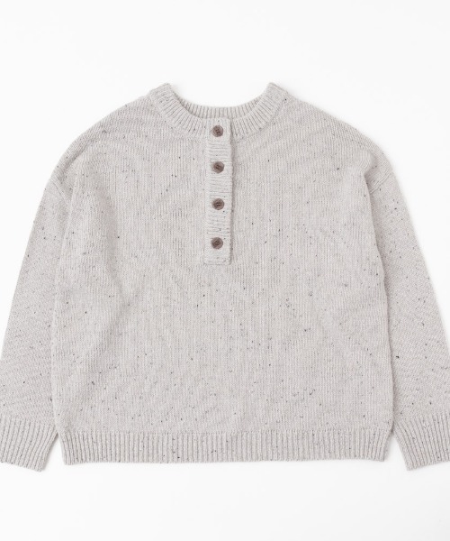 NAVY(ネイビー)の「NAVY ネップ入り ヘンリーネックニット(ニット/セーター・レディース・ライトグレー/チャコールグレー/ベージュ・L/M)」の10枚目の写真