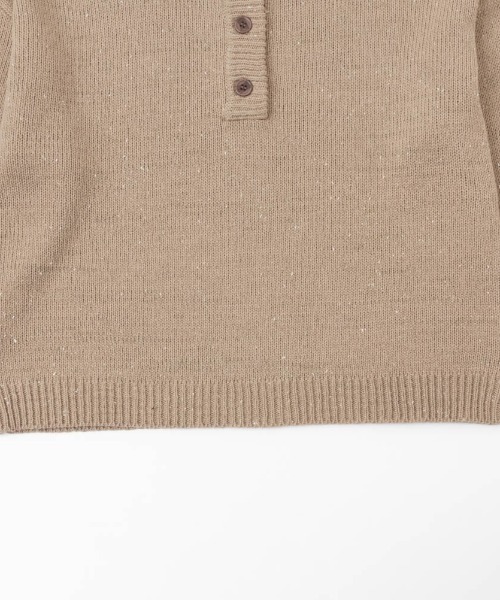NAVY(ネイビー)の「NAVY ネップ入り ヘンリーネックニット(ニット/セーター・レディース・ライトグレー/チャコールグレー/ベージュ・L/M)」の15枚目の写真