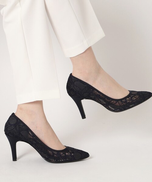 ESPERANZA（エスペランサ）の「チュールレースパンプス 結婚式二次会 パーティー 24SS（パンプス・レディース・ブラック系8/ネイビー/ベージュ系8・22.5cm/23.0cm/23.5cm/24.0cm/24.5cm/25.0cm）」の5枚目の写真