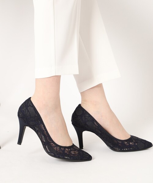 ESPERANZA（エスペランサ）の「チュールレースパンプス 結婚式二次会 パーティー 24SS（パンプス・レディース・ブラック系8/ネイビー/ベージュ系8・22.5cm/23.0cm/23.5cm/24.0cm/24.5cm/25.0cm）」の6枚目の写真