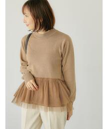 Te chichi TERRASSE | ギャザーチュールドッキングニット(ニット/セーター)