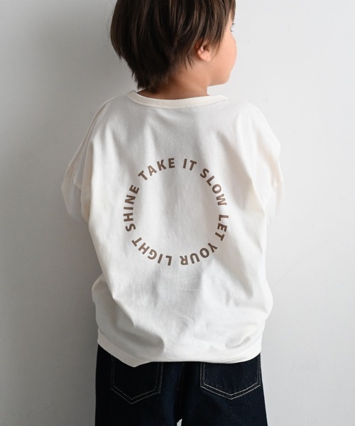 PUPPAPUPO(プッパプーポ)の「オーバーサイズ 長袖 Tシャツ プリント(Tシャツ/カットソー・キッズ・チャコールグレー/ベージュ/ホワイト系その他/アイボリー/ホワイト系その他2/ミント/チャコール/モカ/ホワイト/ホワイト系その他3/グレー系その他・100/90/130/80/120/110)」の5枚目の写真