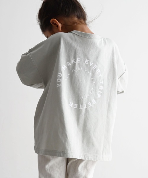 PUPPAPUPO(プッパプーポ)の「オーバーサイズ 長袖 Tシャツ プリント(Tシャツ/カットソー・キッズ・チャコールグレー/ベージュ/ホワイト系その他/アイボリー/ホワイト系その他2/ミント/チャコール/モカ/ホワイト/ホワイト系その他3/グレー系その他・100/90/130/80/120/110)」の11枚目の写真