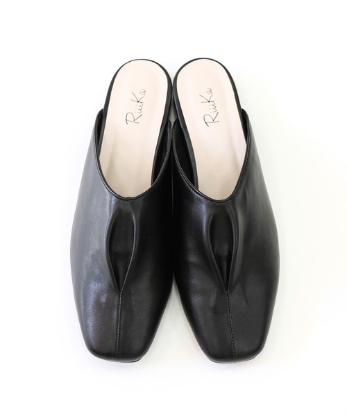 RiiiKa（リーカ）の「【RiiiKa/リーカ】ギャザーフラットミュール（サンダル・レディース・アイボリー/ブラウン系その他/ブラック・LL/L/M/S）」の5枚目の写真