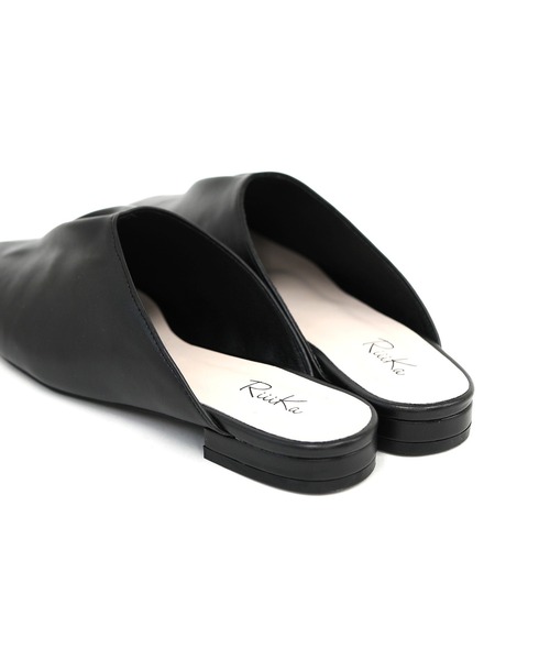 RiiiKa（リーカ）の「【RiiiKa/リーカ】ギャザーフラットミュール（サンダル・レディース・アイボリー/ブラウン系その他/ブラック・LL/L/M/S）」の7枚目の写真