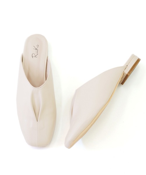 RiiiKa（リーカ）の「【RiiiKa/リーカ】ギャザーフラットミュール（サンダル・レディース・アイボリー/ブラウン系その他/ブラック・LL/L/M/S）」の11枚目の写真