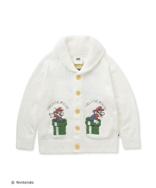 gelato pique（ジェラートピケ）の「【スーパーマリオ】【ユニセックス】ベビモコジャガードショールカーディガン（ルームウェア/パジャマ・レディース・オフホワイト/ダークグレー・M-L/S-M）」の5枚目の写真
