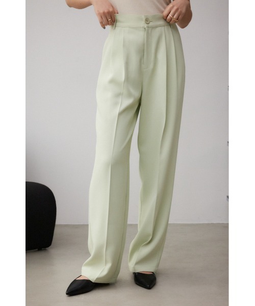 AZUL by moussy（アズールバイマウジー）の「ハイウエストタックスラックス（スラックス・レディース・チャコールグレー/ライトブルー/ブラック/ミント・MEDIUM/SMALL）」の4枚目の写真