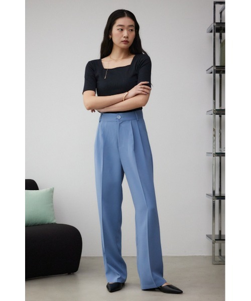 AZUL by moussy（アズールバイマウジー）の「ハイウエストタックスラックス（スラックス・レディース・チャコールグレー/ライトブルー/ブラック/ミント・MEDIUM/SMALL）」の16枚目の写真