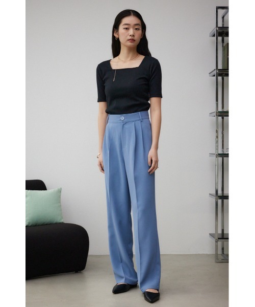 AZUL by moussy（アズールバイマウジー）の「ハイウエストタックスラックス（スラックス・レディース・チャコールグレー/ライトブルー/ブラック/ミント・MEDIUM/SMALL）」の17枚目の写真