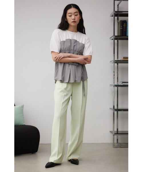 AZUL by moussy（アズールバイマウジー）の「ハイウエストタックスラックス（スラックス・レディース・チャコールグレー/ライトブルー/ブラック/ミント・MEDIUM/SMALL）」の7枚目の写真