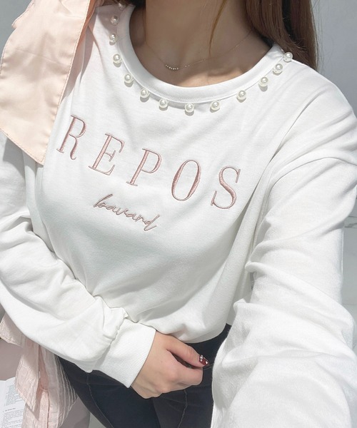 apres jour（アプレジュール）の「パールロゴ刺繍ロンT【ZOZOTOW限定アイテム】（Tシャツ/カットソー・レディース・オフホワイト/ライトピンク/ホワイト系その他・X-LARGE/フリー）」の2枚目の写真