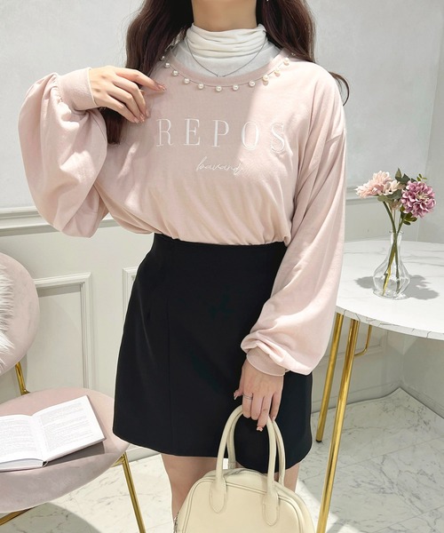 apres jour（アプレジュール）の「パールロゴ刺繍ロンT【ZOZOTOW限定アイテム】（Tシャツ/カットソー・レディース・オフホワイト/ライトピンク/ホワイト系その他・X-LARGE/フリー）」の3枚目の写真