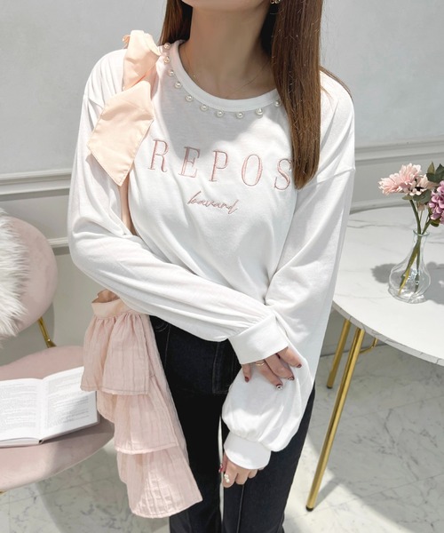 apres jour（アプレジュール）の「パールロゴ刺繍ロンT【ZOZOTOW限定アイテム】（Tシャツ/カットソー・レディース・オフホワイト/ライトピンク/ホワイト系その他・X-LARGE/フリー）」の12枚目の写真