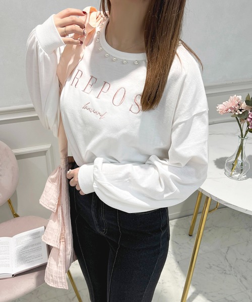 apres jour（アプレジュール）の「パールロゴ刺繍ロンT【ZOZOTOW限定アイテム】（Tシャツ/カットソー・レディース・オフホワイト/ライトピンク/ホワイト系その他・X-LARGE/フリー）」の13枚目の写真