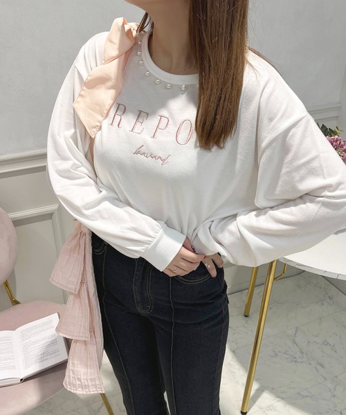 apres jour（アプレジュール）の「パールロゴ刺繍ロンT【ZOZOTOW限定アイテム】（Tシャツ/カットソー・レディース・オフホワイト/ライトピンク/ホワイト系その他・X-LARGE/フリー）」の14枚目の写真