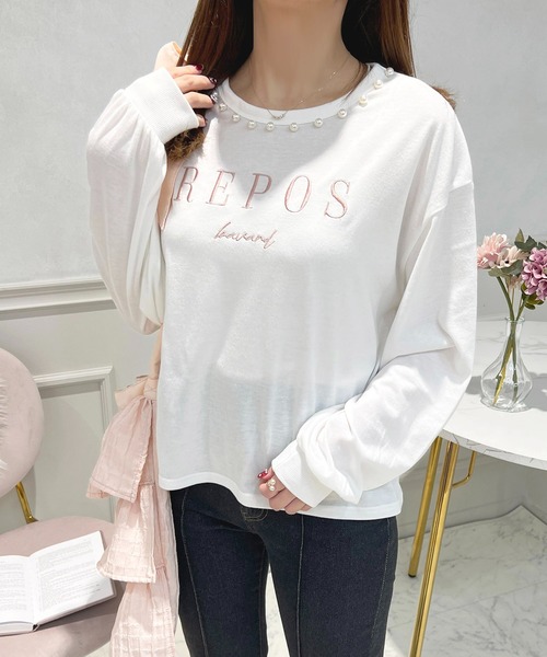 apres jour（アプレジュール）の「パールロゴ刺繍ロンT【ZOZOTOW限定アイテム】（Tシャツ/カットソー・レディース・オフホワイト/ライトピンク/ホワイト系その他・X-LARGE/フリー）」の20枚目の写真
