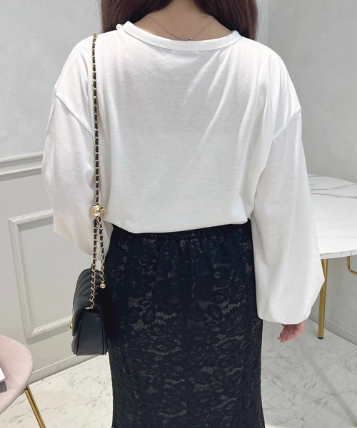 apres jour（アプレジュール）の「パールロゴ刺繍ロンT【ZOZOTOW限定アイテム】（Tシャツ/カットソー・レディース・オフホワイト/ライトピンク/ホワイト系その他・X-LARGE/フリー）」の8枚目の写真
