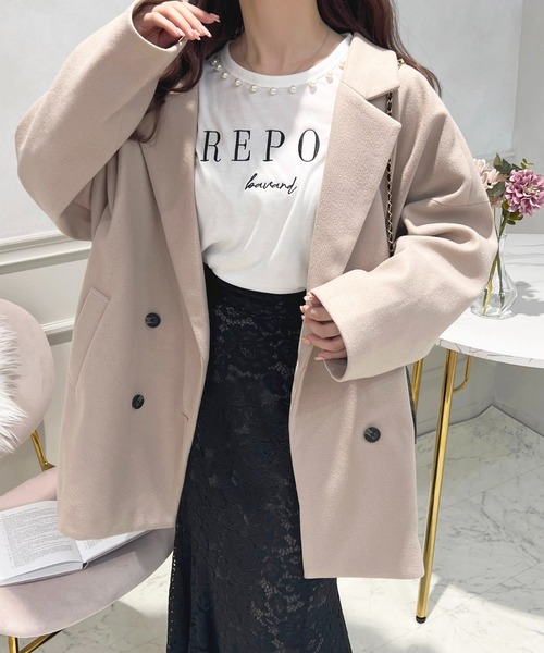 apres jour（アプレジュール）の「パールロゴ刺繍ロンT【ZOZOTOW限定アイテム】（Tシャツ/カットソー・レディース・オフホワイト/ライトピンク/ホワイト系その他・X-LARGE/フリー）」の9枚目の写真
