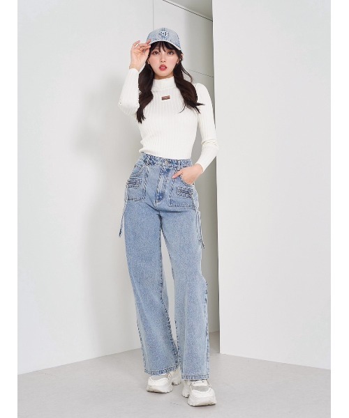 Darich(ダーリッチ)の「デザインケミカルデニムパンツ(デニムパンツ・レディース・ブルー系その他・S/M)」の8枚目の写真