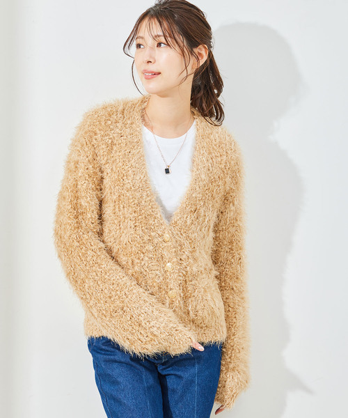 Jayro(ジャイロ)の「ポケット付きカーディガン(カーディガン/ボレロ・レディース・ホワイト系その他/チャコールグレー/ラベンダー/ベージュ・M)」の6枚目の写真