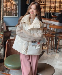 スタンドネック 中綿ベスト