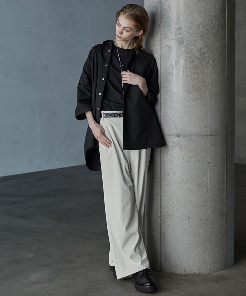 SERACE（セラス）の「【SERACE】Loose drape two tuck easy wide pants / ルーズドレープ2タックイージーワイドパンツ（スラックス・メンズ・ブラック/モカ/アイボリー・L/M）」の17枚目の写真