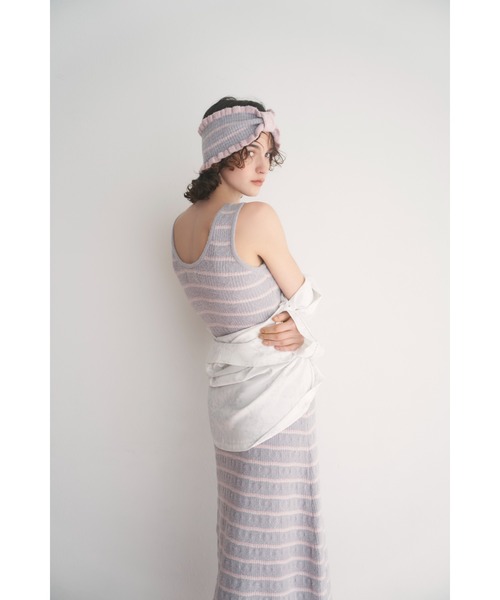 SNIDEL HOME（スナイデルホーム）の「ボーダーワンピース（ルームワンピース・レディース・ネイビー/ピンク/ライトグレー・FREE）」の16枚目の写真