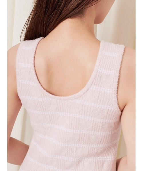 SNIDEL HOME（スナイデルホーム）の「ボーダーワンピース（ルームワンピース・レディース・ネイビー/ピンク/ライトグレー・FREE）」の4枚目の写真