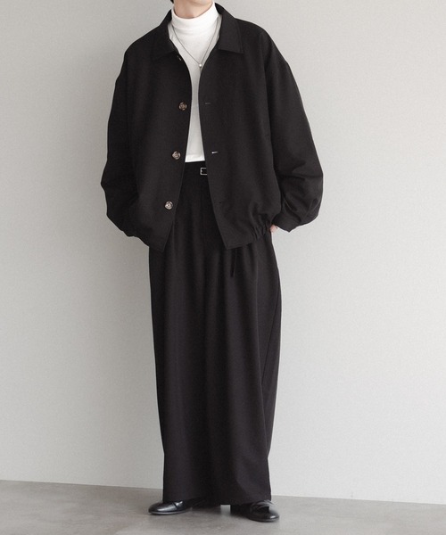 epnok（エプノック）の「ハイウエストタックワイドパンツ（スラックス・メンズ・ブラック/チャコールグレー・SMALL/MEDIUM/LARGE）」の6枚目の写真