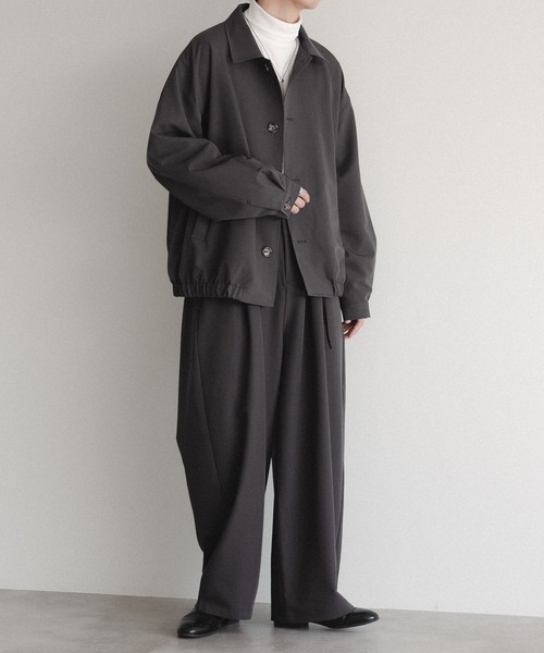 epnok（エプノック）の「ハイウエストタックワイドパンツ（スラックス・メンズ・ブラック/チャコールグレー・SMALL/MEDIUM/LARGE）」の17枚目の写真