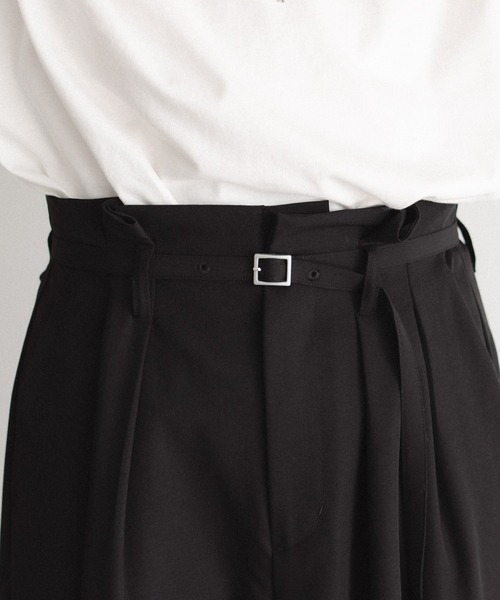 epnok（エプノック）の「ハイウエストタックワイドパンツ（スラックス・メンズ・ブラック/チャコールグレー・SMALL/MEDIUM/LARGE）」の22枚目の写真