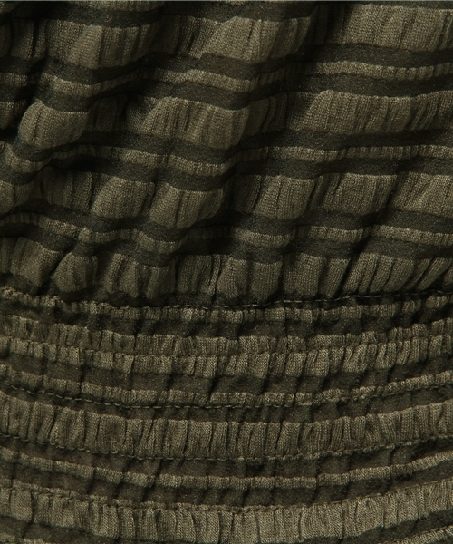 one after another NICE CLAUP（ワンアフターアナザーナイスクラップ）の「【ナイスクラップ】シャドーボーダーシャーリングプルオーバー（Tシャツ/カットソー・レディース・オフホワイト/カーキ/ブラック・FREE）」の8枚目の写真