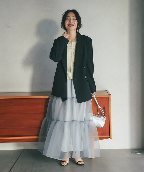 La boutique BonBon シアーオーガンジーティアードスカート