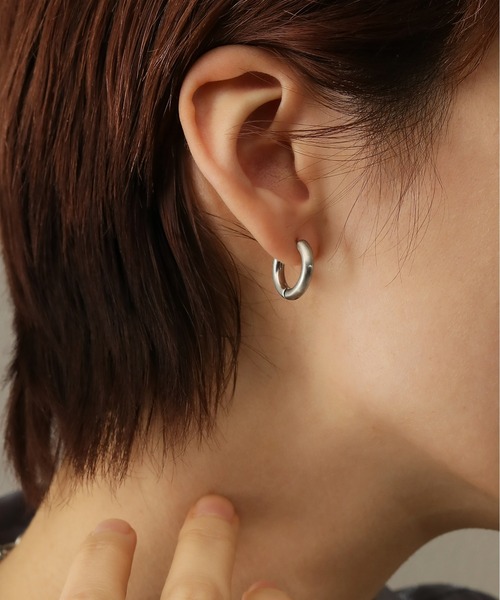 金属アレルギー対応 マットフープピアス 15mm サージカルステンレス