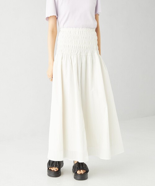 EMMEL REFINES（エメルリファインズ）の「＜EMMEL REFINES＞EM シャーリング ボリューム フレアスカート（スカート・レディース・ライトブルー/ホワイト/ピンク・XS/S/M）」の2枚目の写真