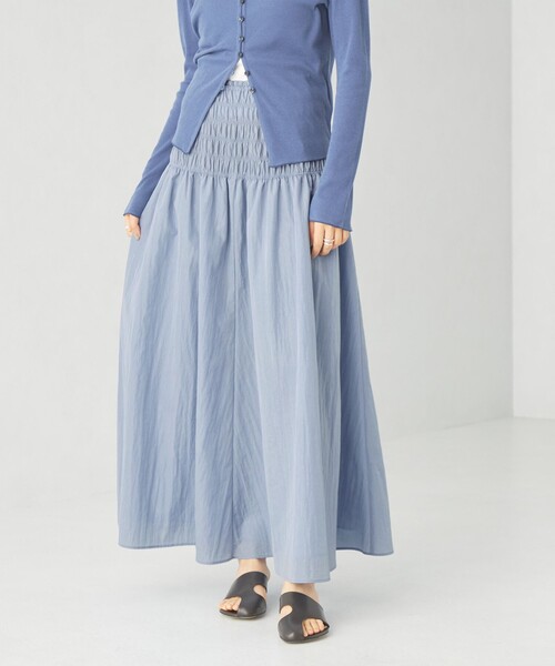 EMMEL REFINES（エメルリファインズ）の「＜EMMEL REFINES＞EM シャーリング ボリューム フレアスカート（スカート・レディース・ライトブルー/ホワイト/ピンク・XS/S/M）」の3枚目の写真