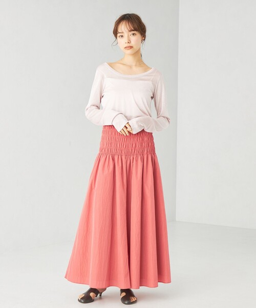 EMMEL REFINES（エメルリファインズ）の「＜EMMEL REFINES＞EM シャーリング ボリューム フレアスカート（スカート・レディース・ライトブルー/ホワイト/ピンク・XS/S/M）」の8枚目の写真