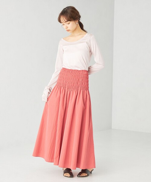 EMMEL REFINES（エメルリファインズ）の「＜EMMEL REFINES＞EM シャーリング ボリューム フレアスカート（スカート・レディース・ライトブルー/ホワイト/ピンク・XS/S/M）」の10枚目の写真