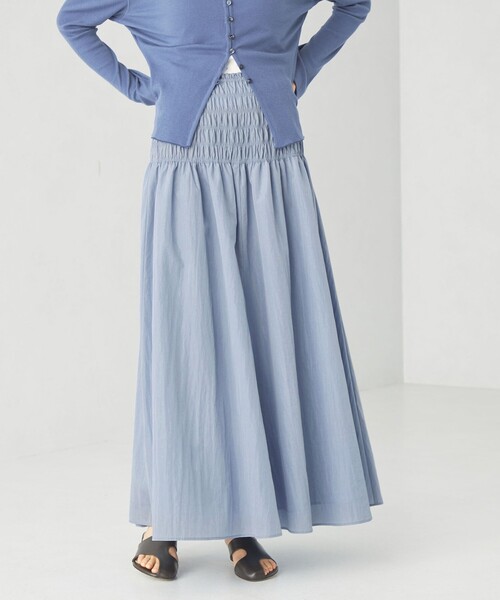 EMMEL REFINES（エメルリファインズ）の「＜EMMEL REFINES＞EM シャーリング ボリューム フレアスカート（スカート・レディース・ライトブルー/ホワイト/ピンク・XS/S/M）」の12枚目の写真