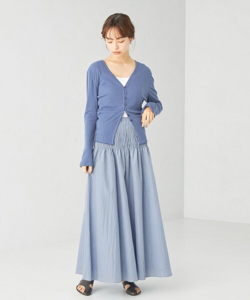 EMMEL REFINES（エメルリファインズ）の「＜EMMEL REFINES＞EM シャーリング ボリューム フレアスカート（スカート・レディース・ライトブルー/ホワイト/ピンク・XS/S/M）」の14枚目の写真