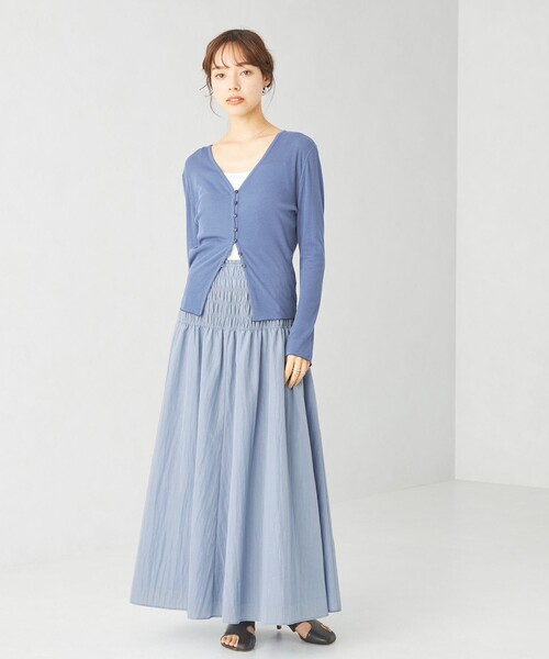 EMMEL REFINES（エメルリファインズ）の「＜EMMEL REFINES＞EM シャーリング ボリューム フレアスカート（スカート・レディース・ライトブルー/ホワイト/ピンク・XS/S/M）」の15枚目の写真