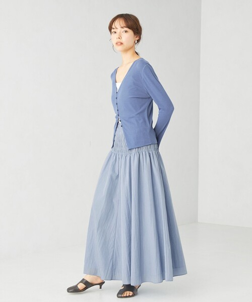 EMMEL REFINES（エメルリファインズ）の「＜EMMEL REFINES＞EM シャーリング ボリューム フレアスカート（スカート・レディース・ライトブルー/ホワイト/ピンク・XS/S/M）」の16枚目の写真