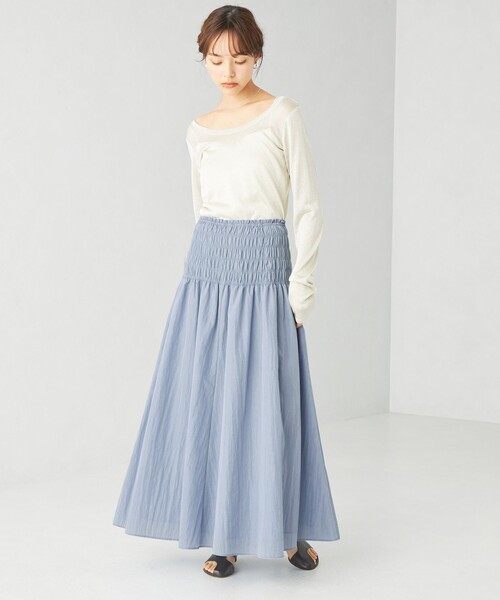 EMMEL REFINES（エメルリファインズ）の「＜EMMEL REFINES＞EM シャーリング ボリューム フレアスカート（スカート・レディース・ライトブルー/ホワイト/ピンク・XS/S/M）」の20枚目の写真