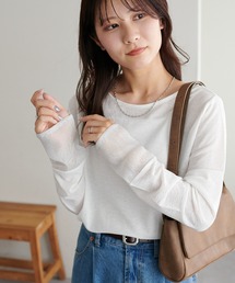 【WEB限定】ラメシアー袖切替プルオーバー