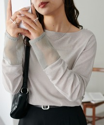 【WEB限定】ラメシアー袖切替プルオーバー